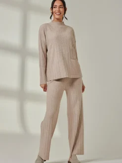 Mockneck Pocket Knit Jumper, Mink Heather