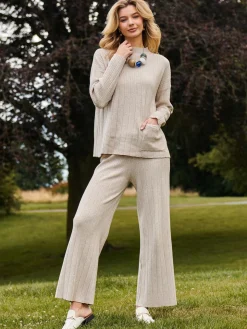 Mockneck Pocket Knit Jumper, Mink Heather