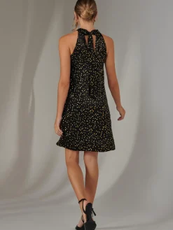 Twisted Halter Neck Mini Dress, Black
